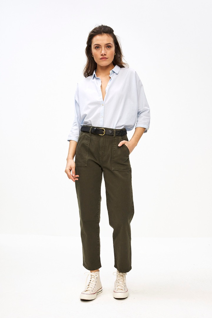 smiley twill pant - forest night