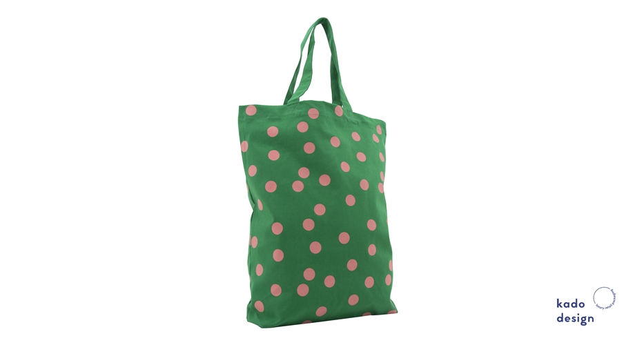 Kadodesign - Cotton bag - green polka dots