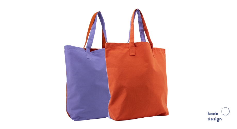 Kadodesign - Cotton bag Duo - Lila/Orange
