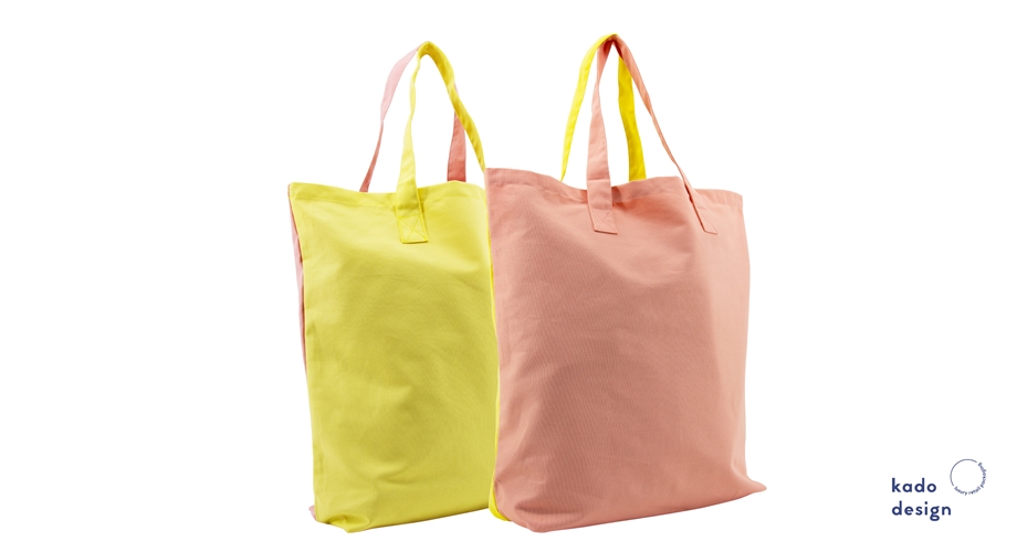 Kadodesign - Cotton bag Duo - Gelb/Rosa
