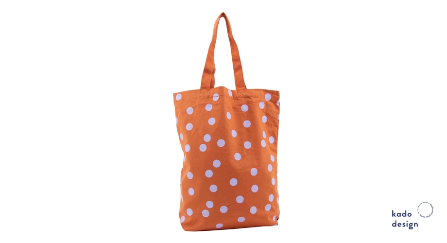 Kadodesign - Cotton bag polka dots - rust + lila