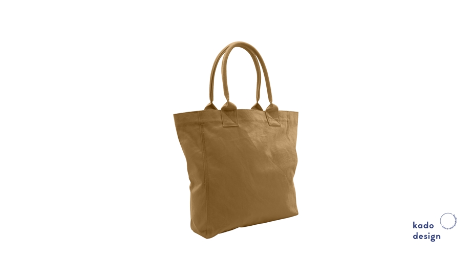 Kadodesign - Luxury cotton bag - stuffed handles - medium spice