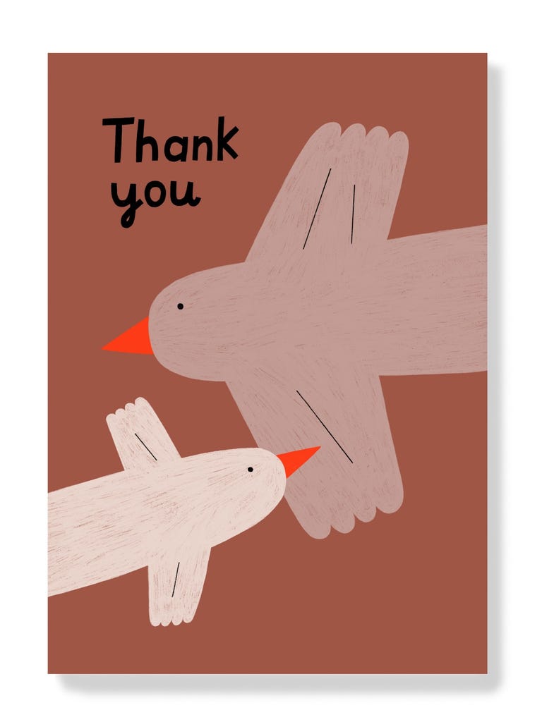 Postkarte - Thank you Vögel