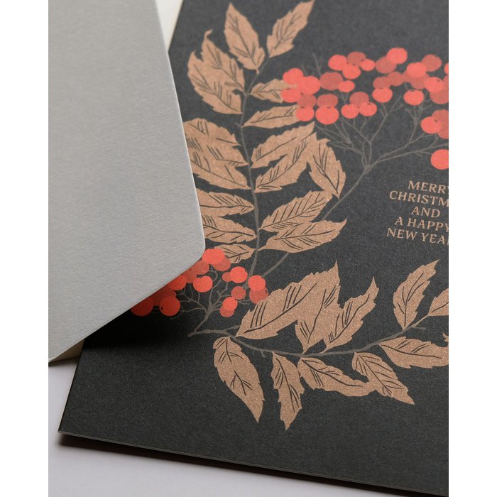 Haferkorn &amp; Sauerbrey - Weihnachtskarte Golden Leaves 2