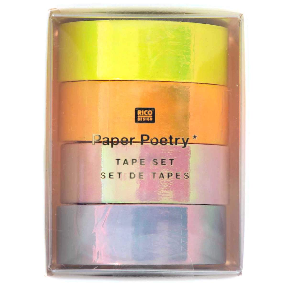 RICO Design - Paper Poetry Tape Set irisierend pastell 15mm 5m 4 Stück 2