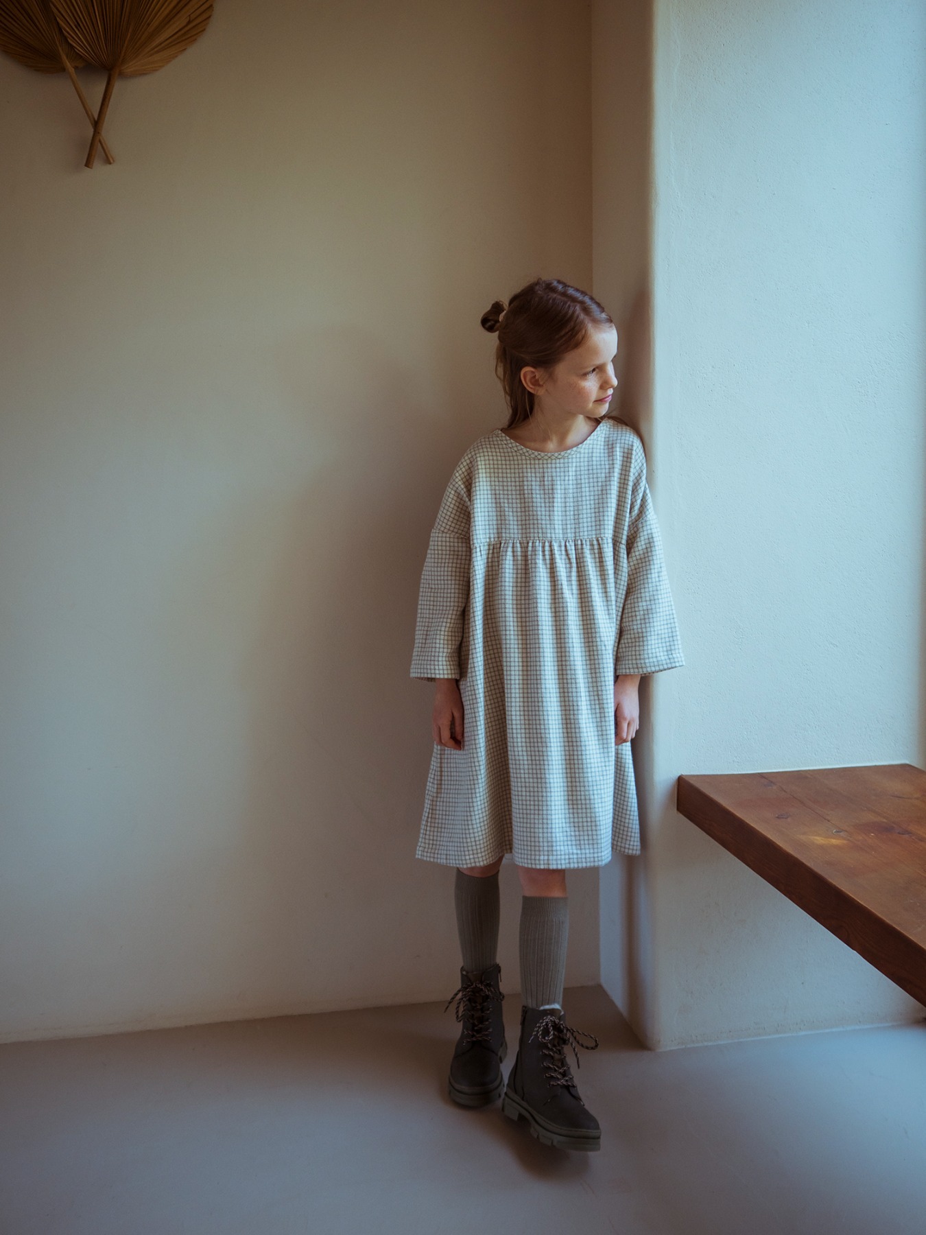 Monkind - Silver Checked Oversized Dress - KIDS