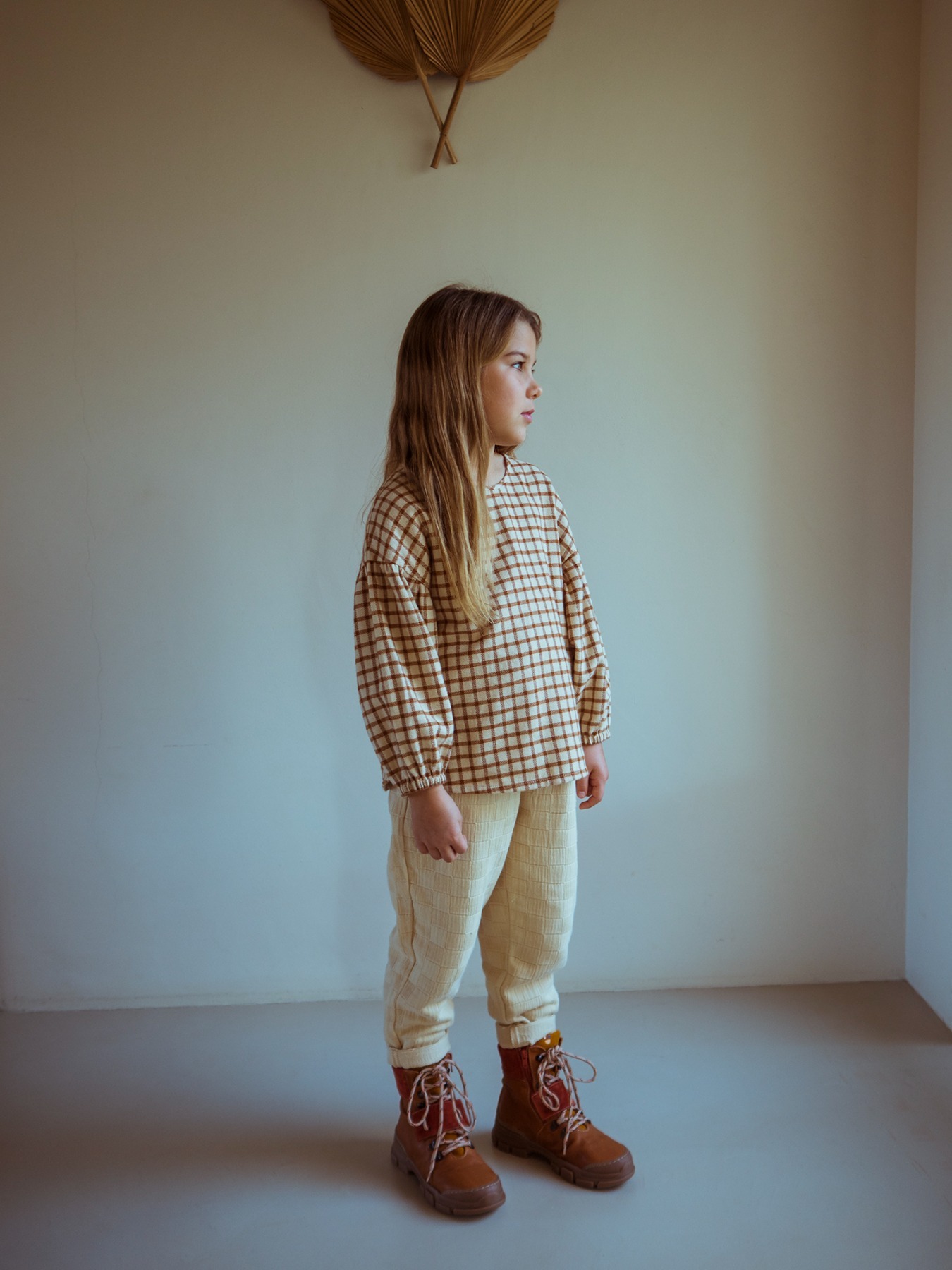Monkind - Amber Check Puff Blouse - KIDS