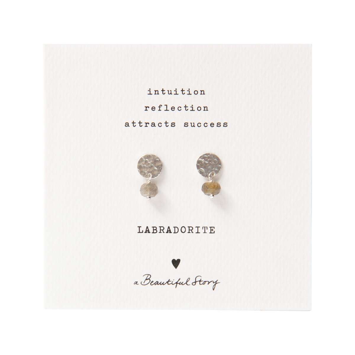 a Beautiful Story - Ohrringe - Mini Coin Labradorit Silber