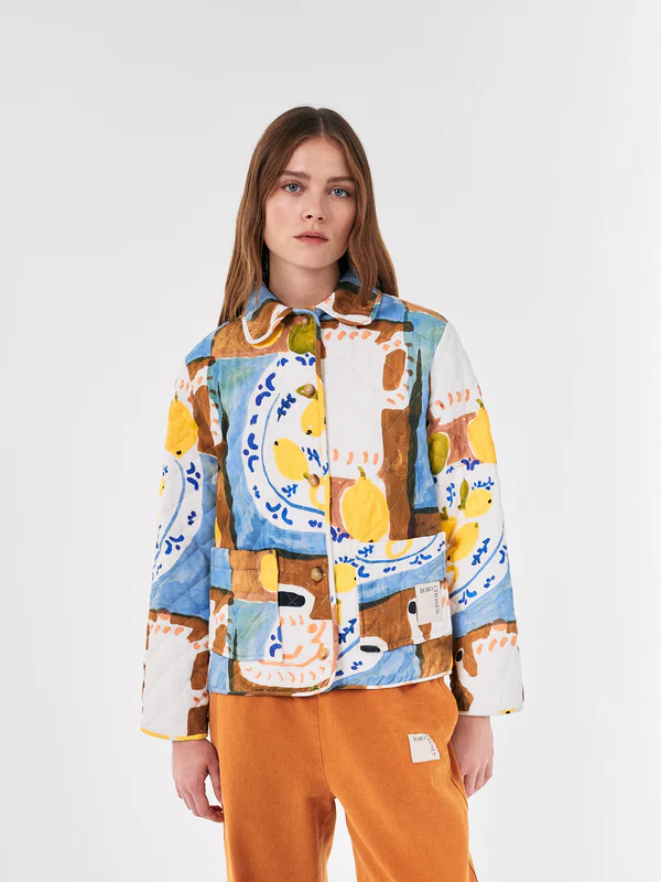 Bobo Choses - Abstract Team Time printed quilted jacket