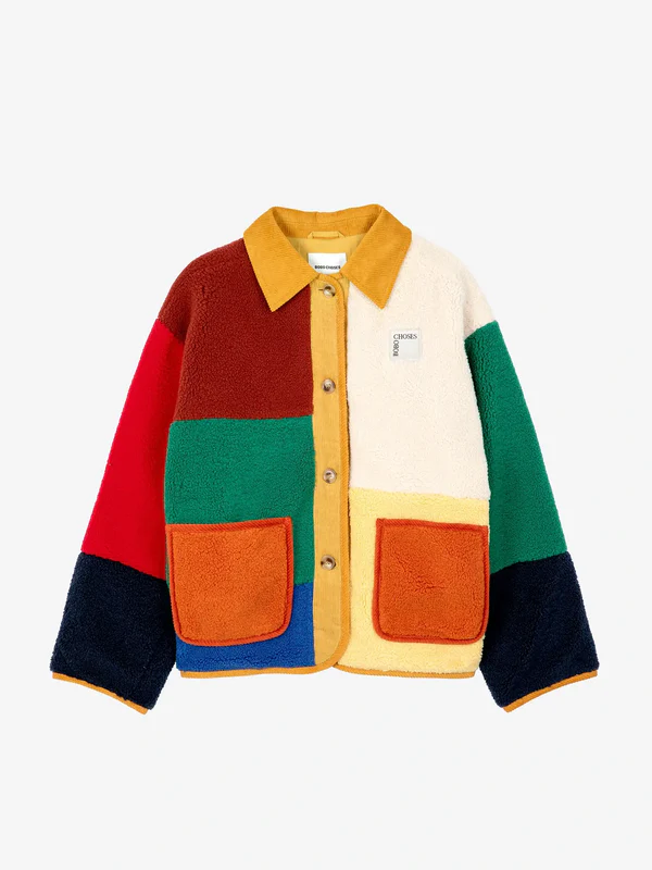 Bobo Choses - Color Block sheepskin jacket 7