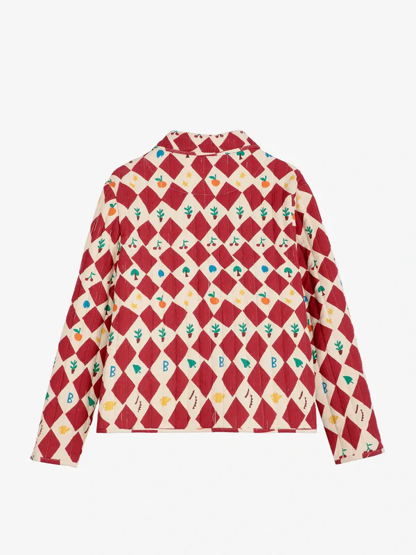 Bobo Choses - Harlequin printed quilted cropped jacket 4