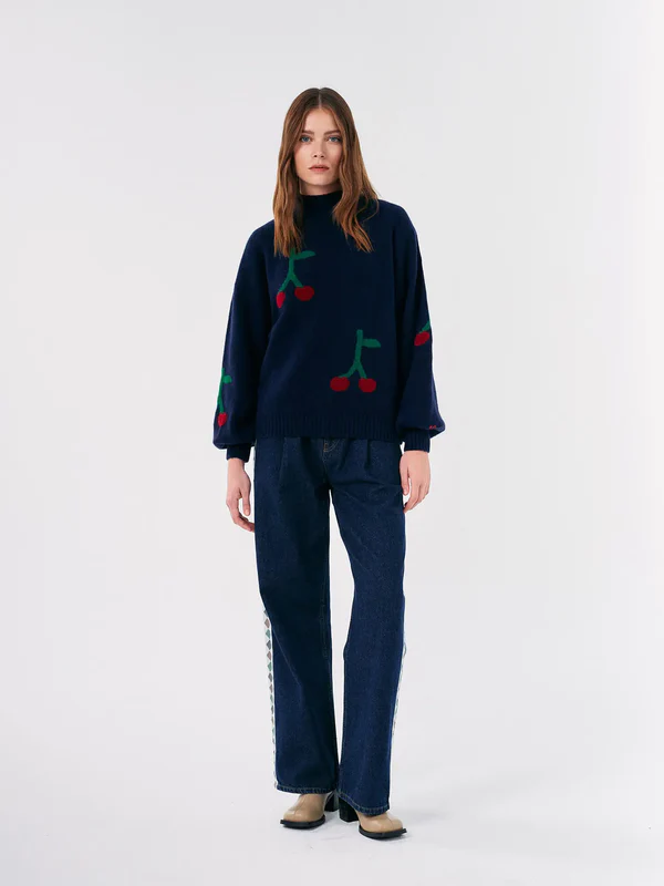 Bobo Choses - Cherry printed turtle neck jumper 2