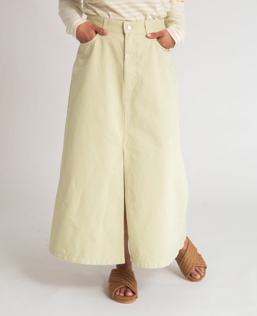 BEAUMONT ORGANIC - Shelby Denim Skirt In Soft Green