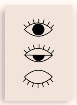 Postkarte - Evil eye cremé