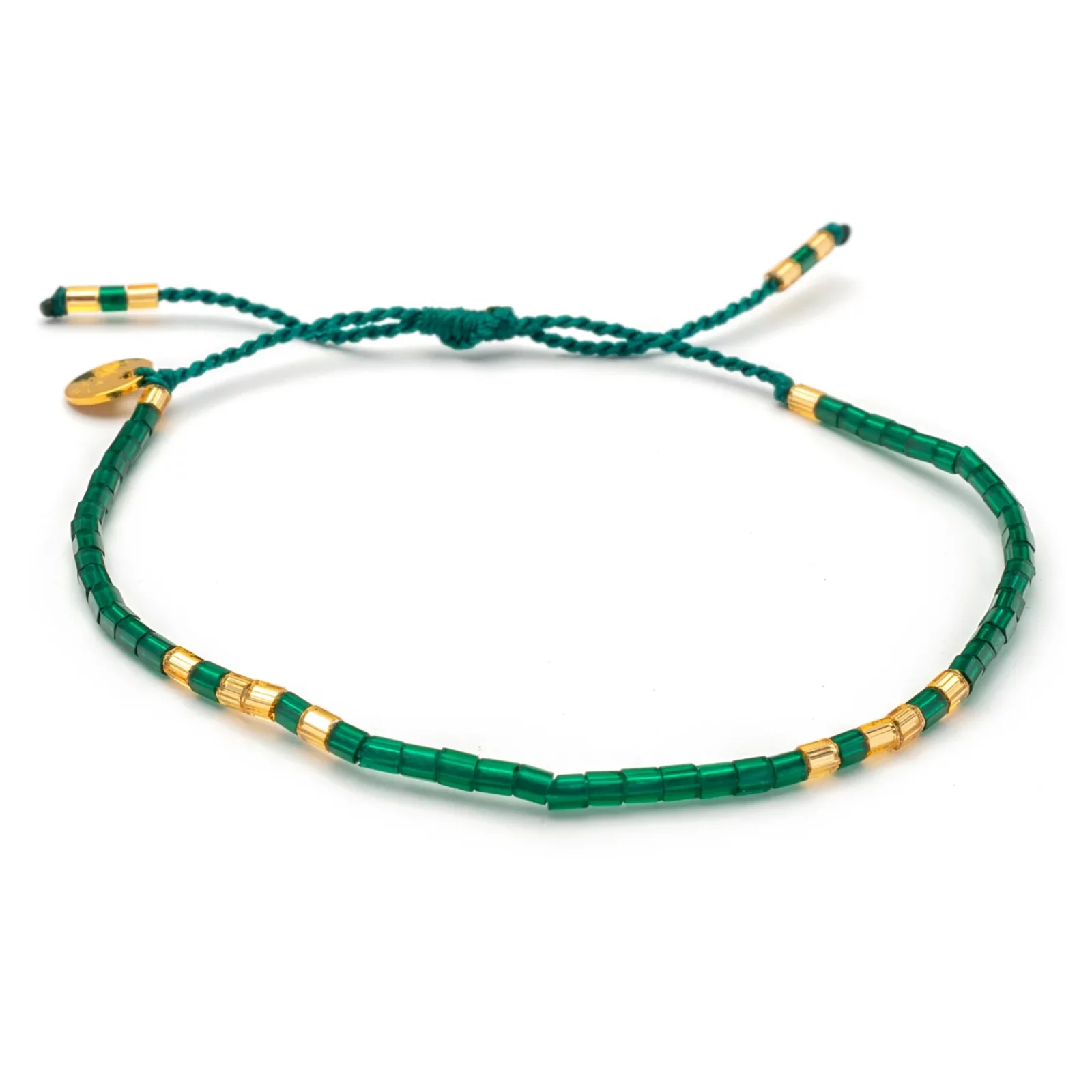 BLUSH INDIGO - Armband Sweet String - Frosted Emerald gold