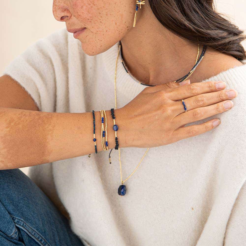 a Beautiful Story - Shiny Lapislazuli Goldfarbig Armband 2