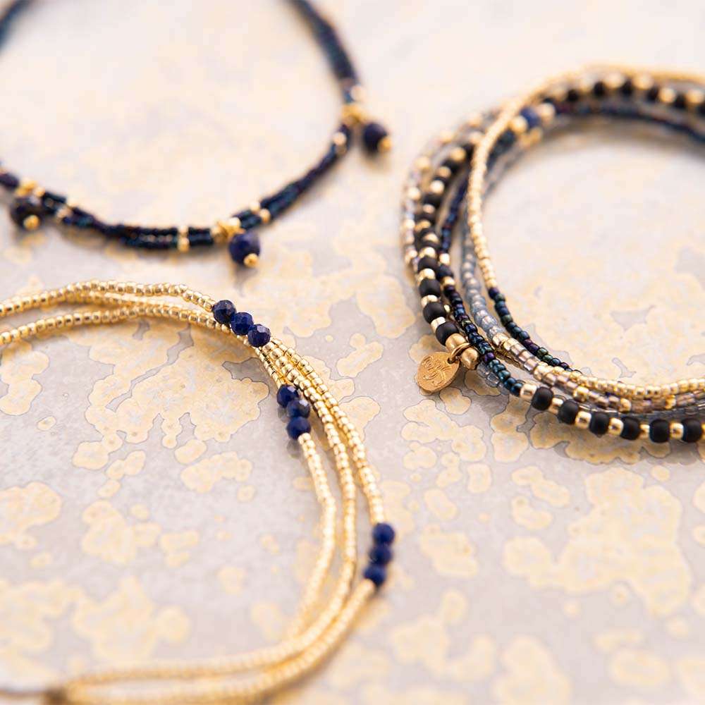 a Beautiful Story - Shiny Lapislazuli Goldfarbig Armband 3