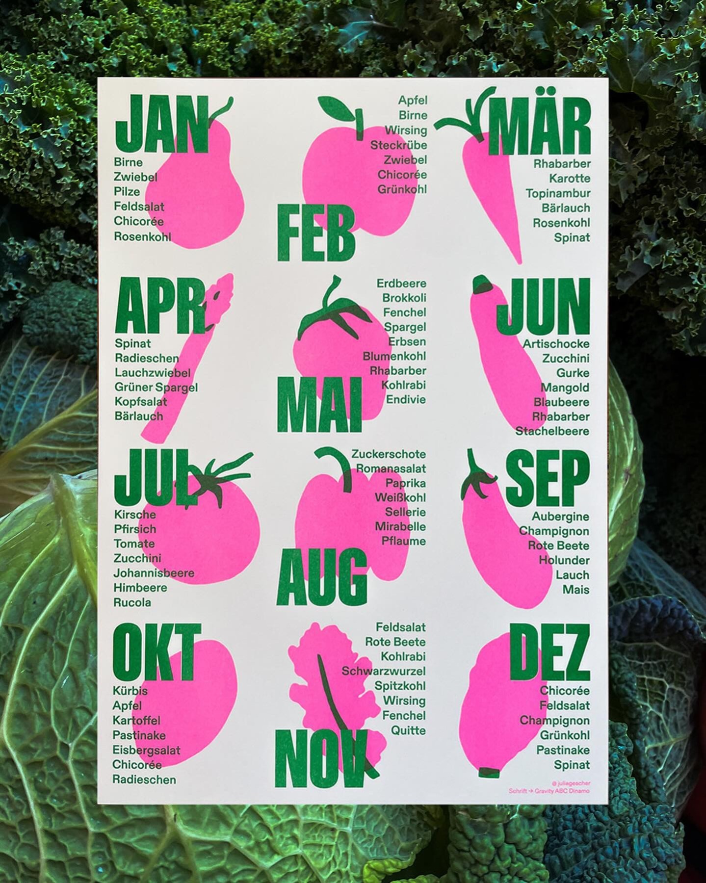 Poster - Saisonkalender von Julia Gescher 3