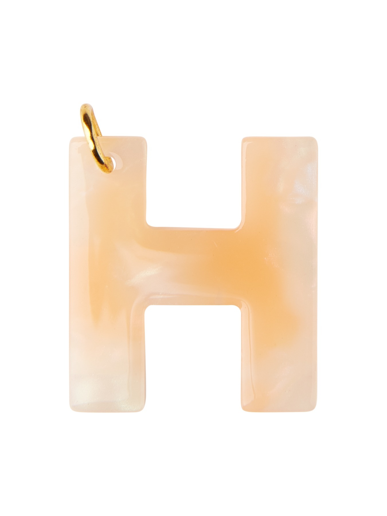 Letter Charm H - salmon pink