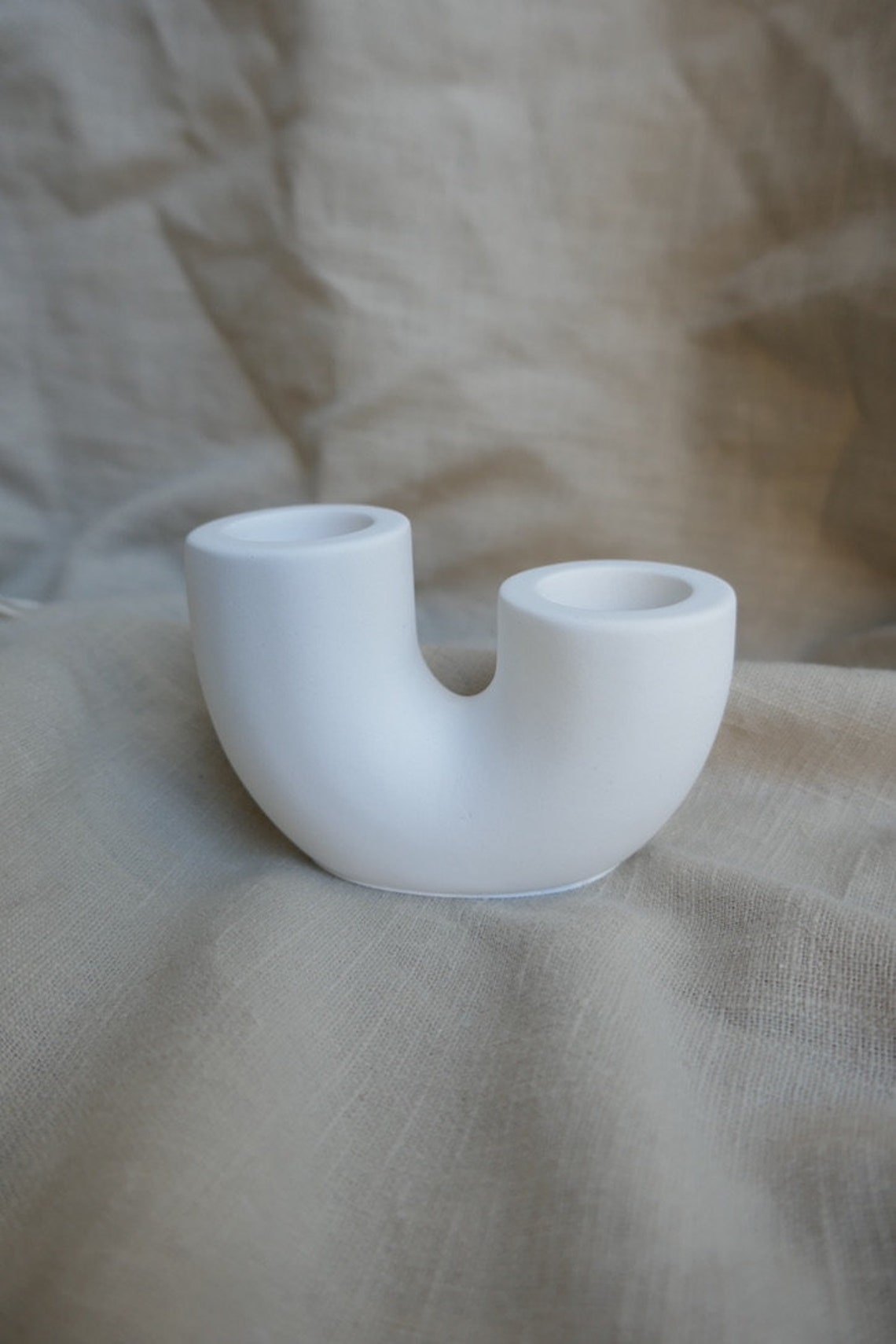 Mykiro - Kerzenhalter aus Keramik - weiß 4