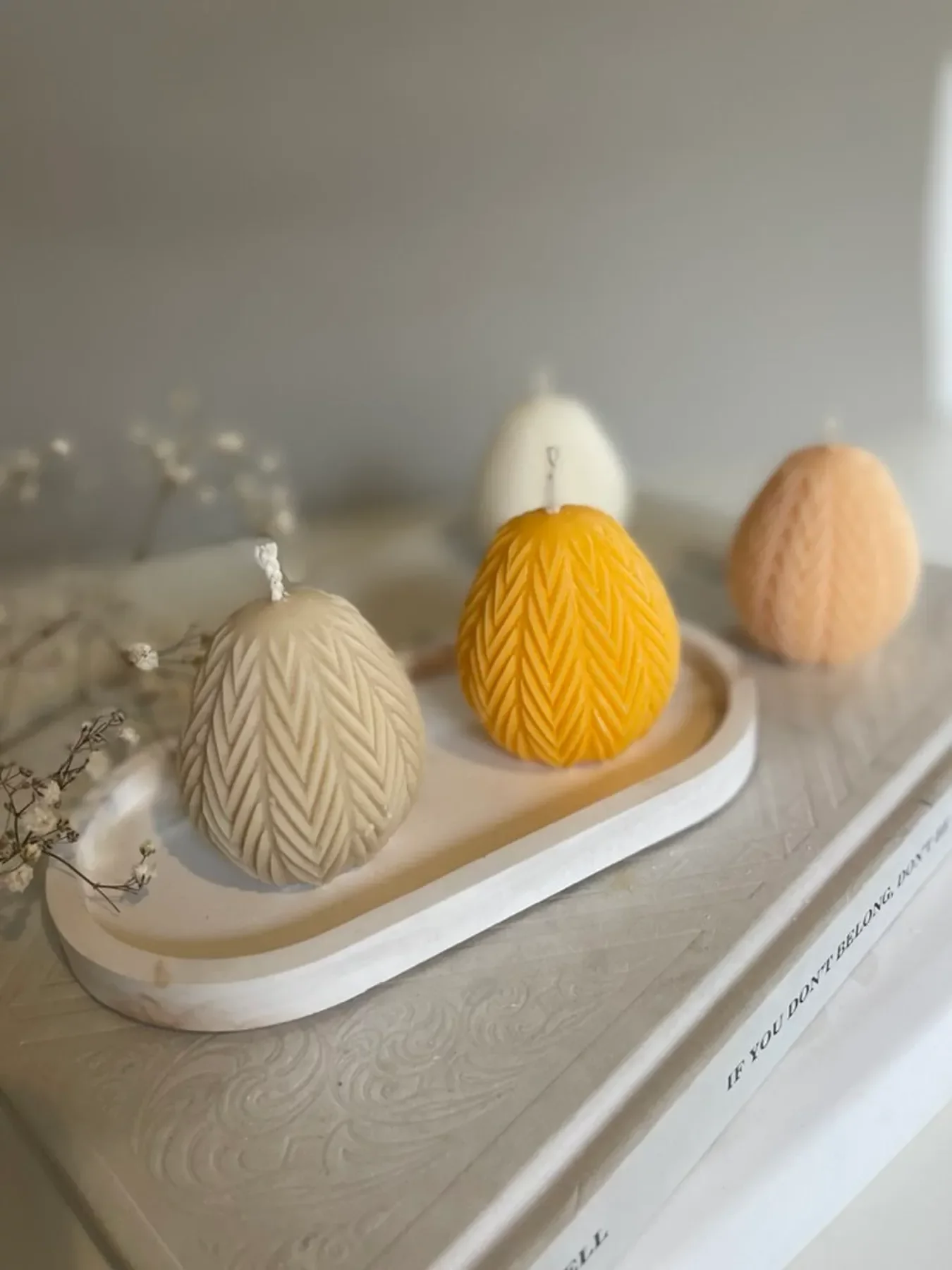 Mykiro - gezackte Ei Kerze - verschiedene Farben 4