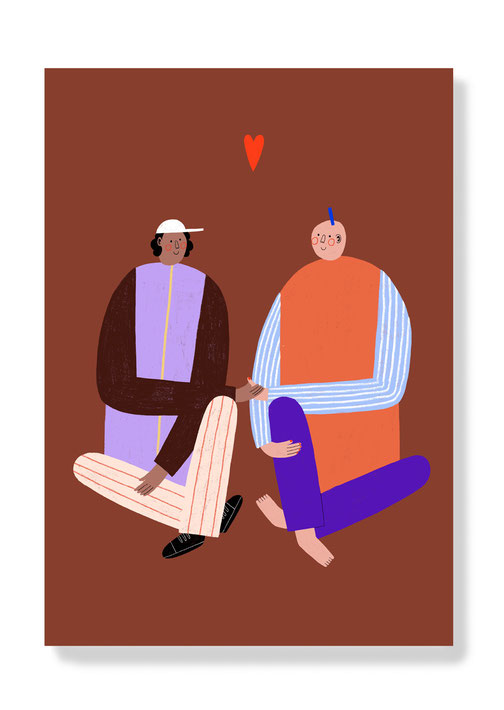 AnnaKatharinaJansen - Postkarte - Sitting Lovers