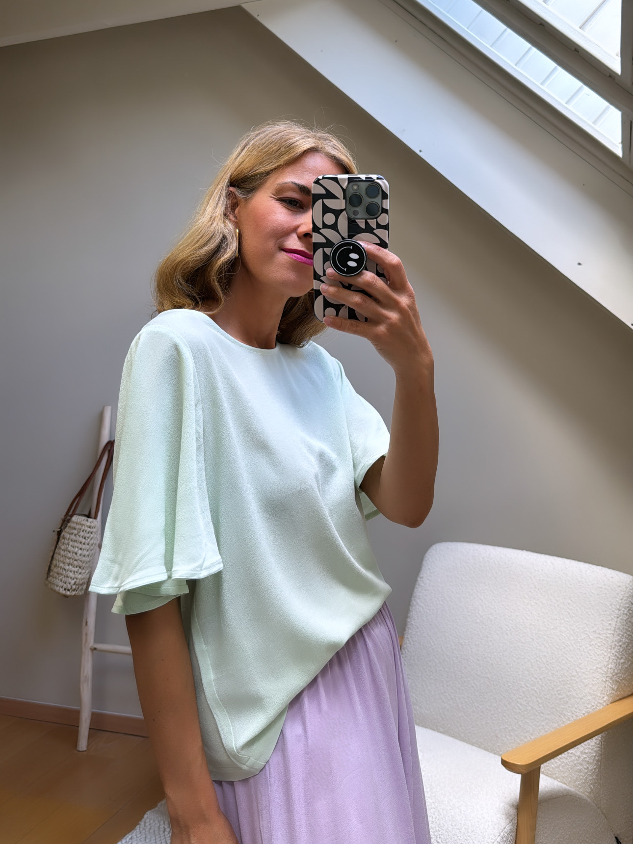 MIO ANIMO P U R E SWING BLOUSE Crepe Mint