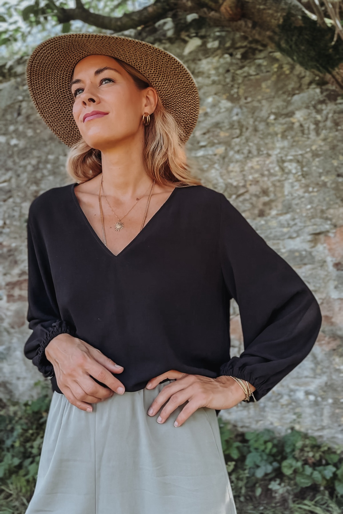 MIO ANIMO P U R E AEYA BLOUSE Crepe Black 3