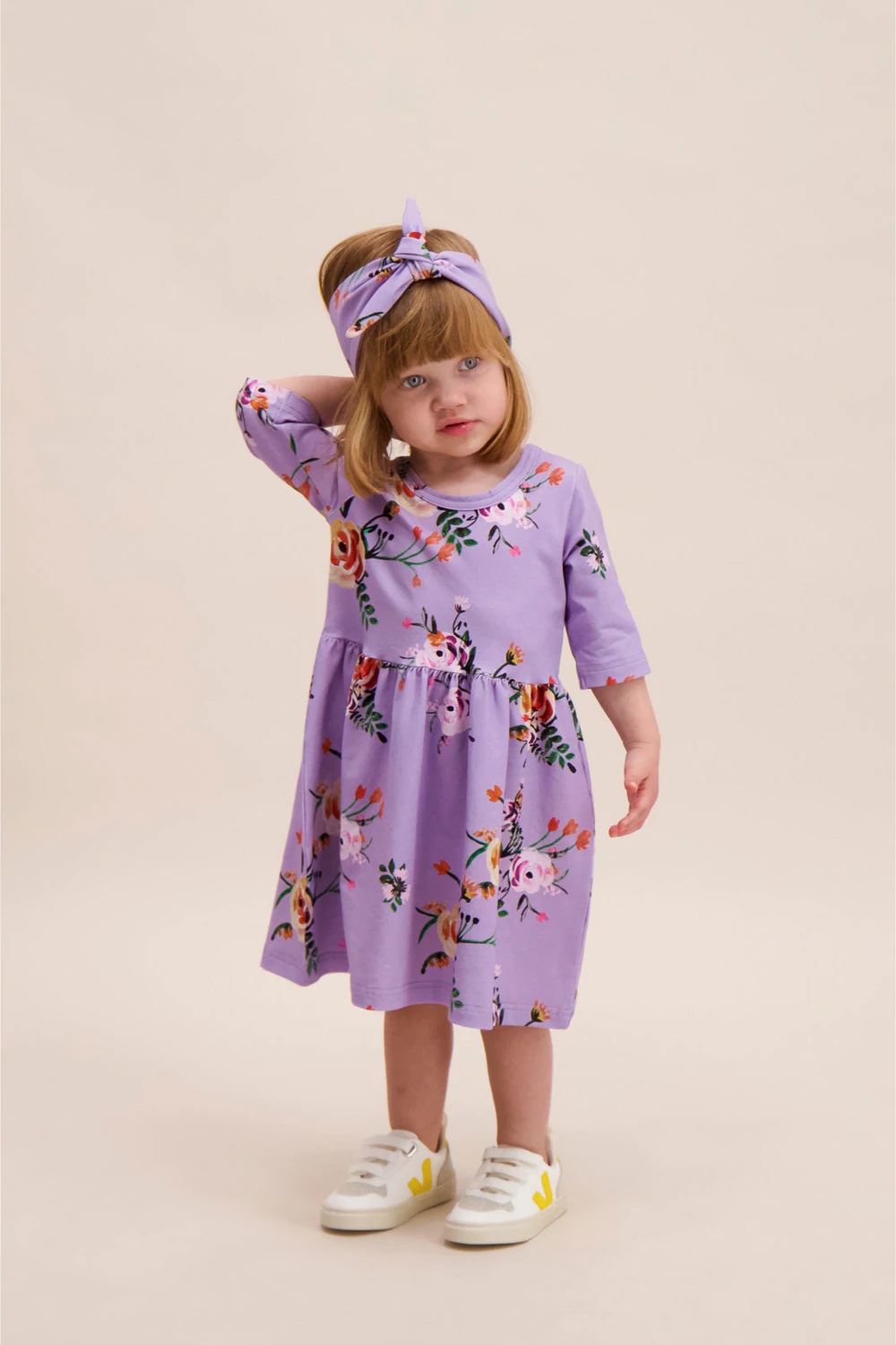KAIKO - Kids Dress 3/4 - Lavender Bloom 3