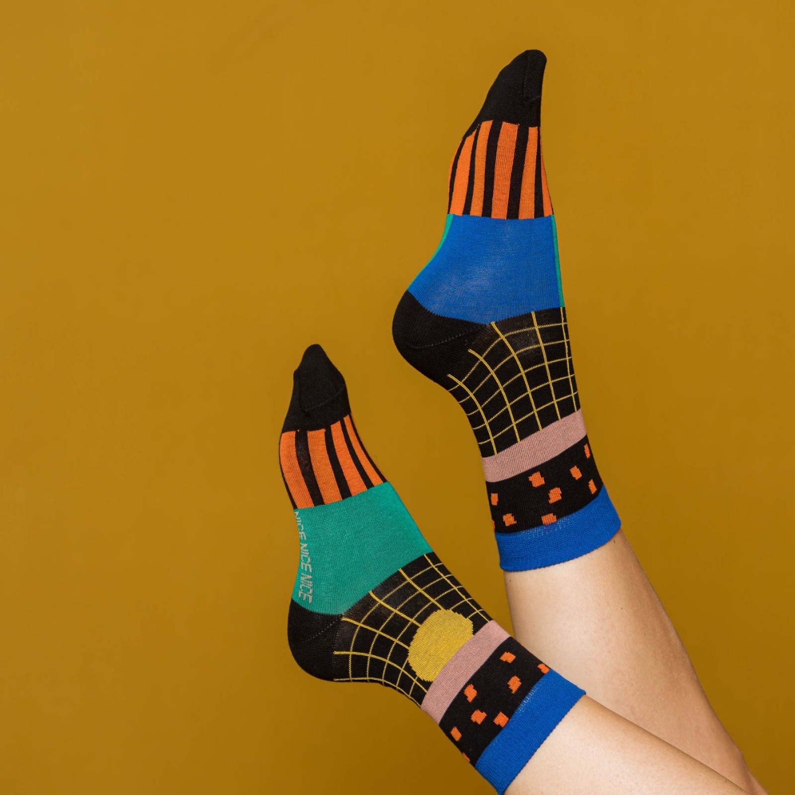 nicenicenice - nice socks pattern black 3