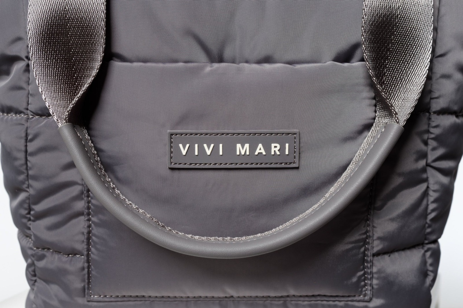 VIVI MARI - padded tote bag small strap basic woven slim - taupe 10