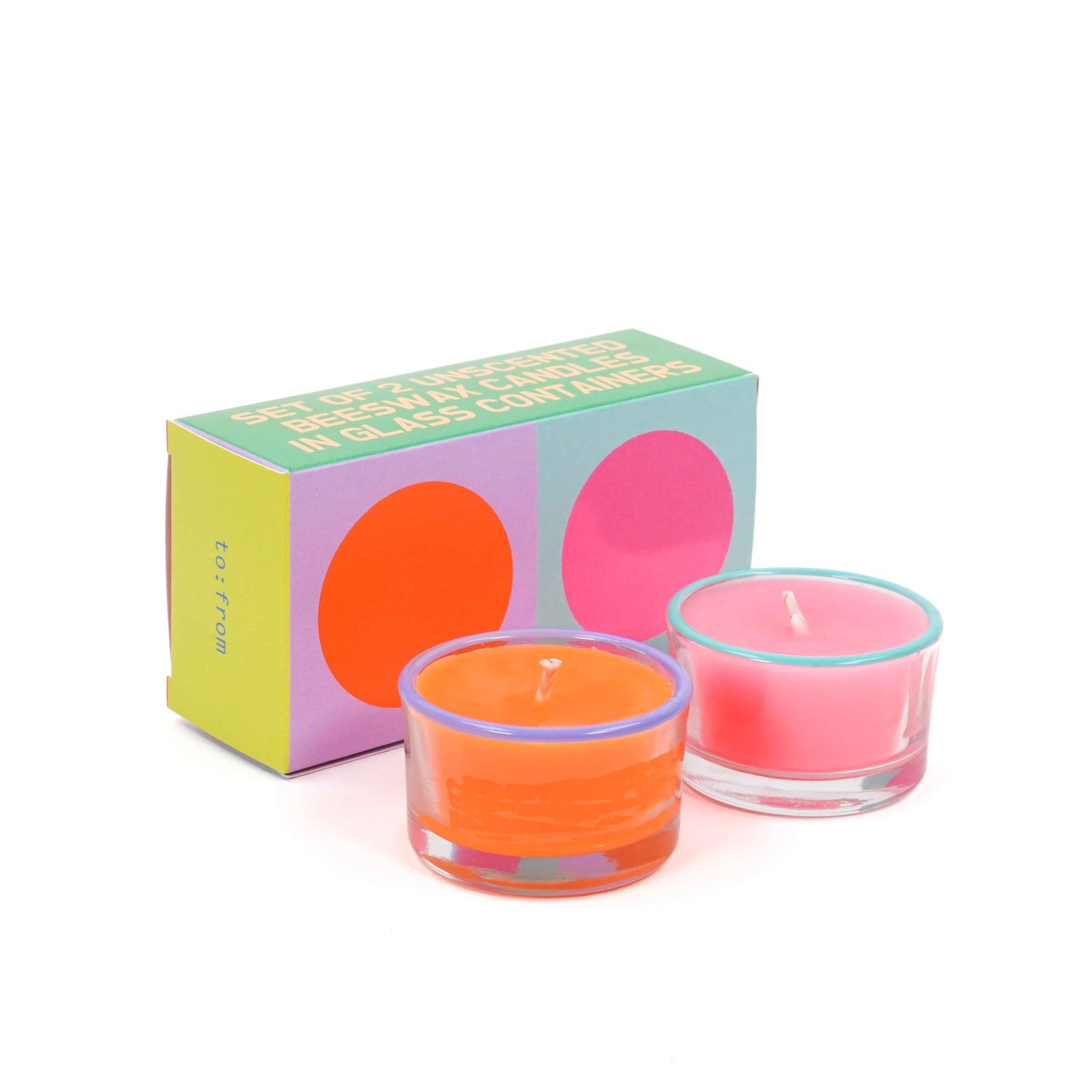 to:from - ORANGE &amp; PINK CANDLE