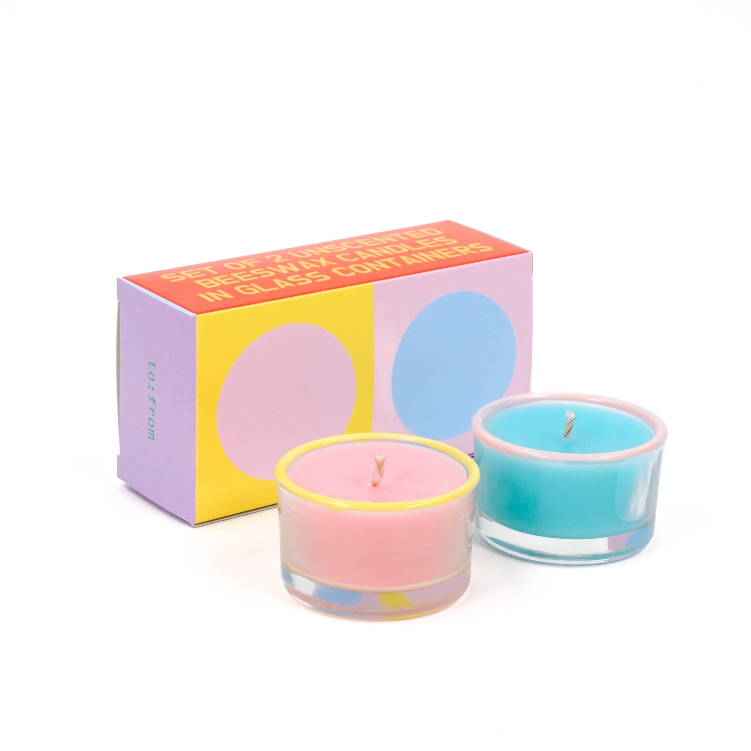 to:from - LIGHT PINK &amp; BLUE CANDLE
