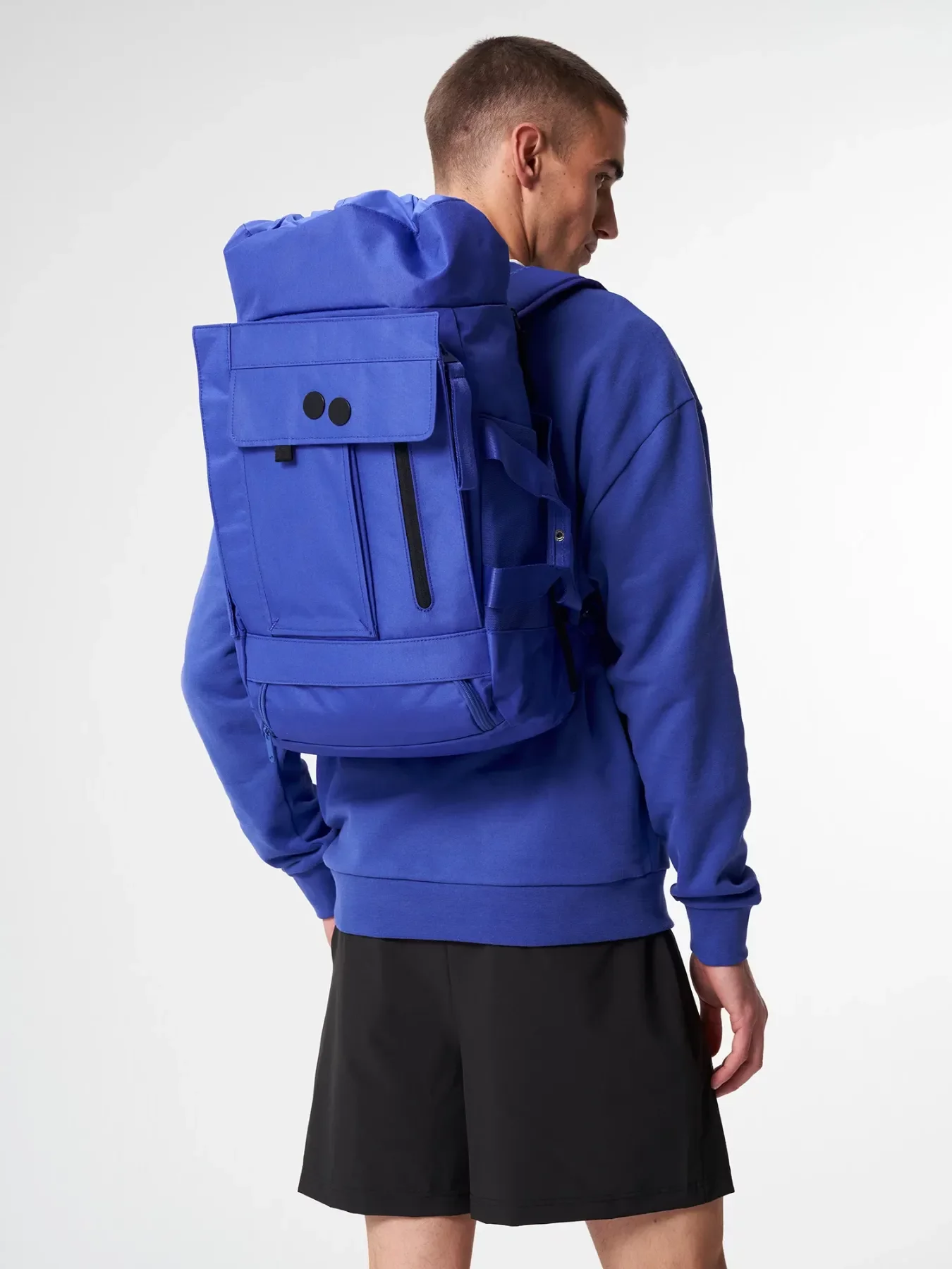 pinqponq Backpack BLOK medium Construct - Poppy Blue 14