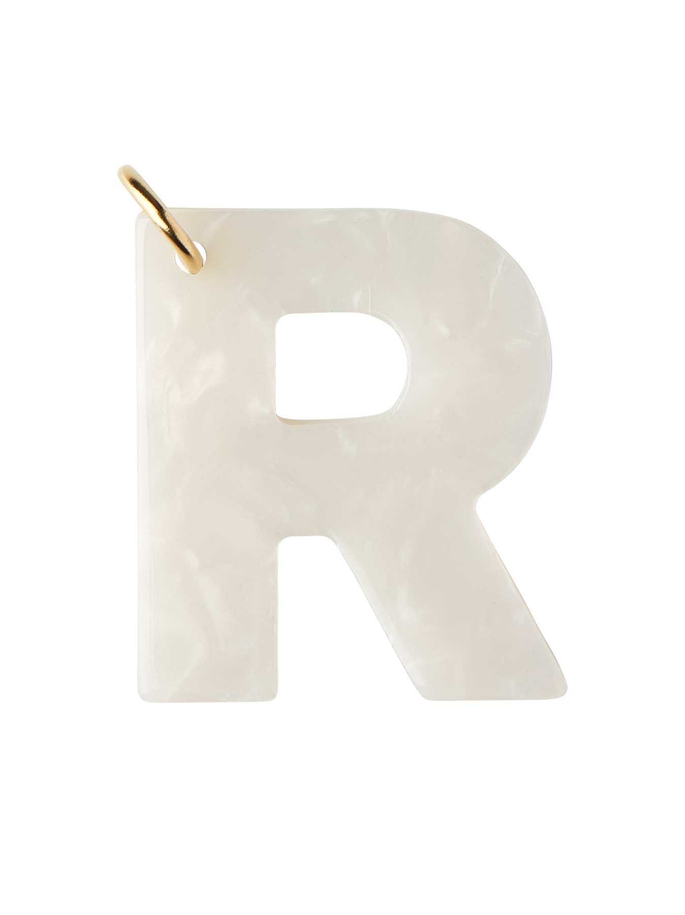 Letter Charm R - pearl white