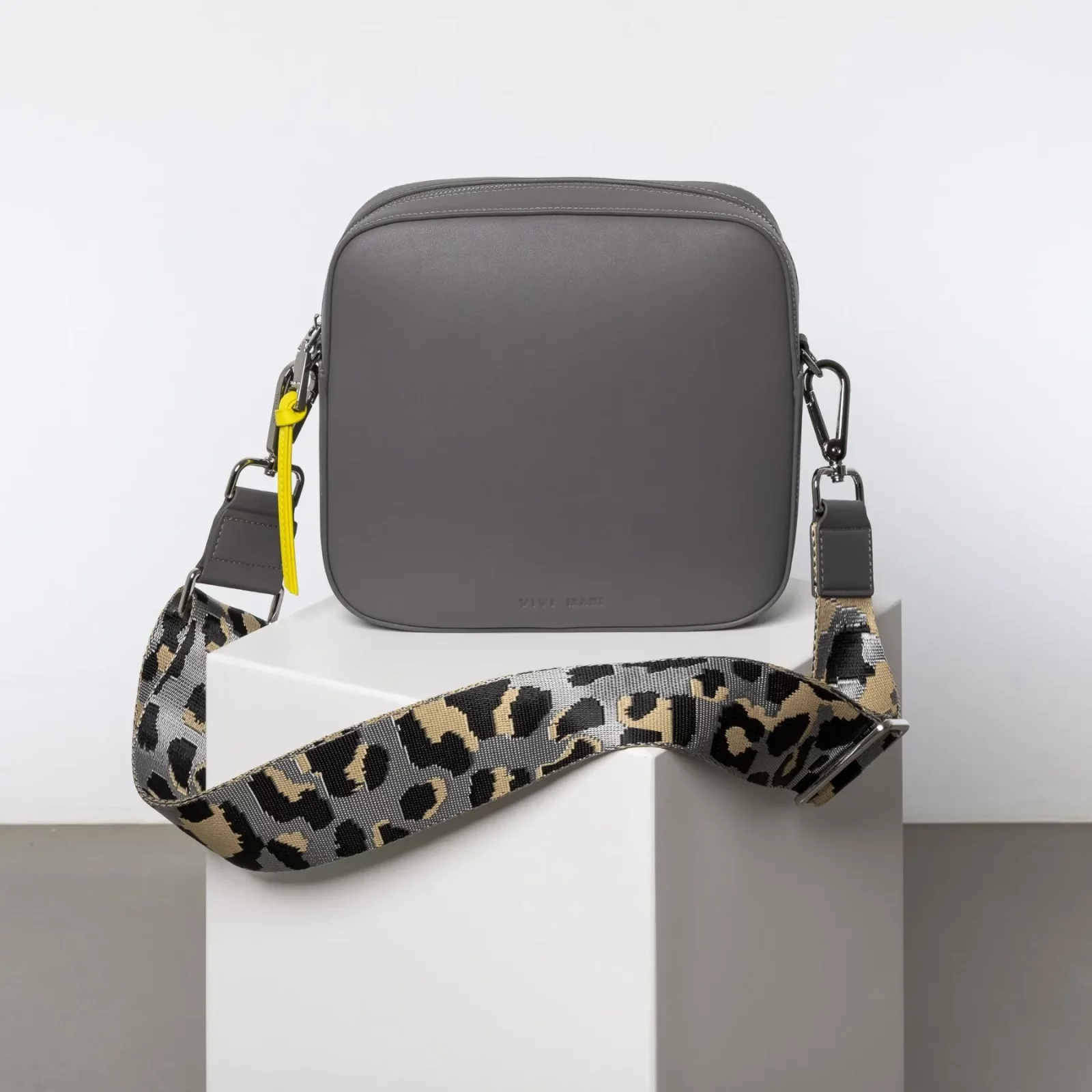 VIVI MARI - strap abstract leopard grey/black - taupe 8