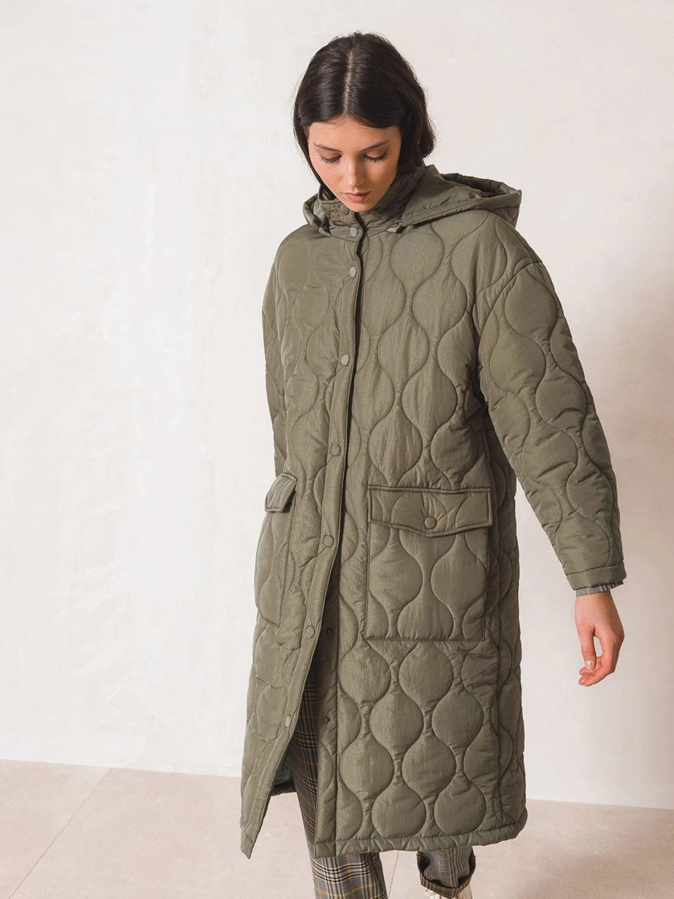 indi &amp; cold - QUILTED PUFFER COAT - Khaki