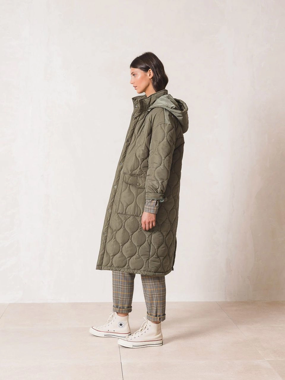indi &amp; cold - QUILTED PUFFER COAT - Khaki 4