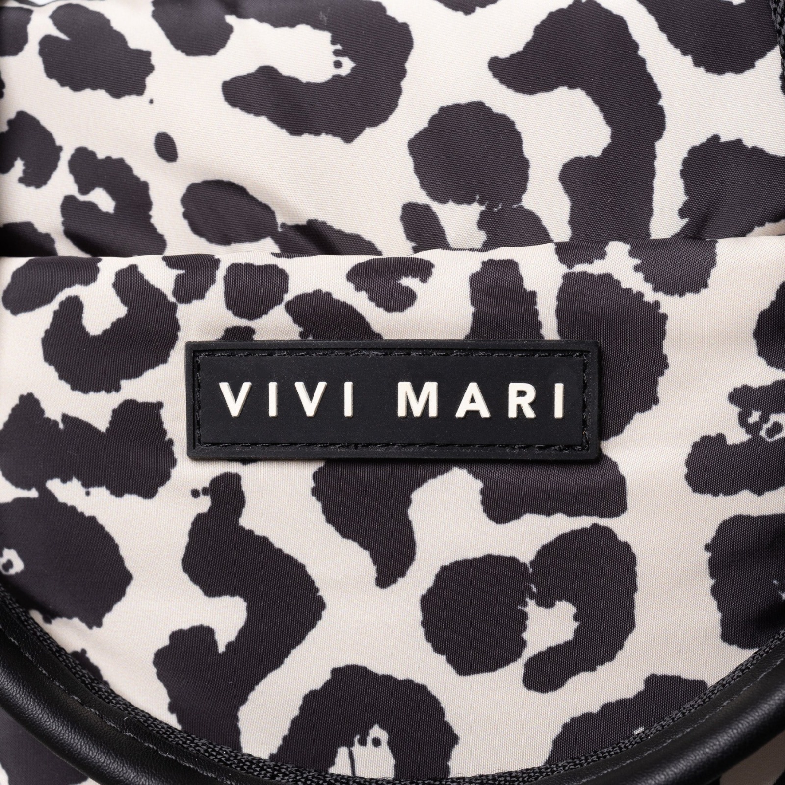 VIVI MARI - padded tote bag small strap basic woven slim - leo splashes black/sand 7