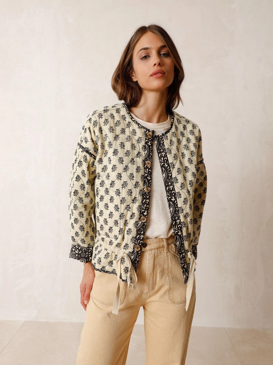 indi &amp; cold - REVERSIBLE QUILTED COTTON BOMBER JACKET 4