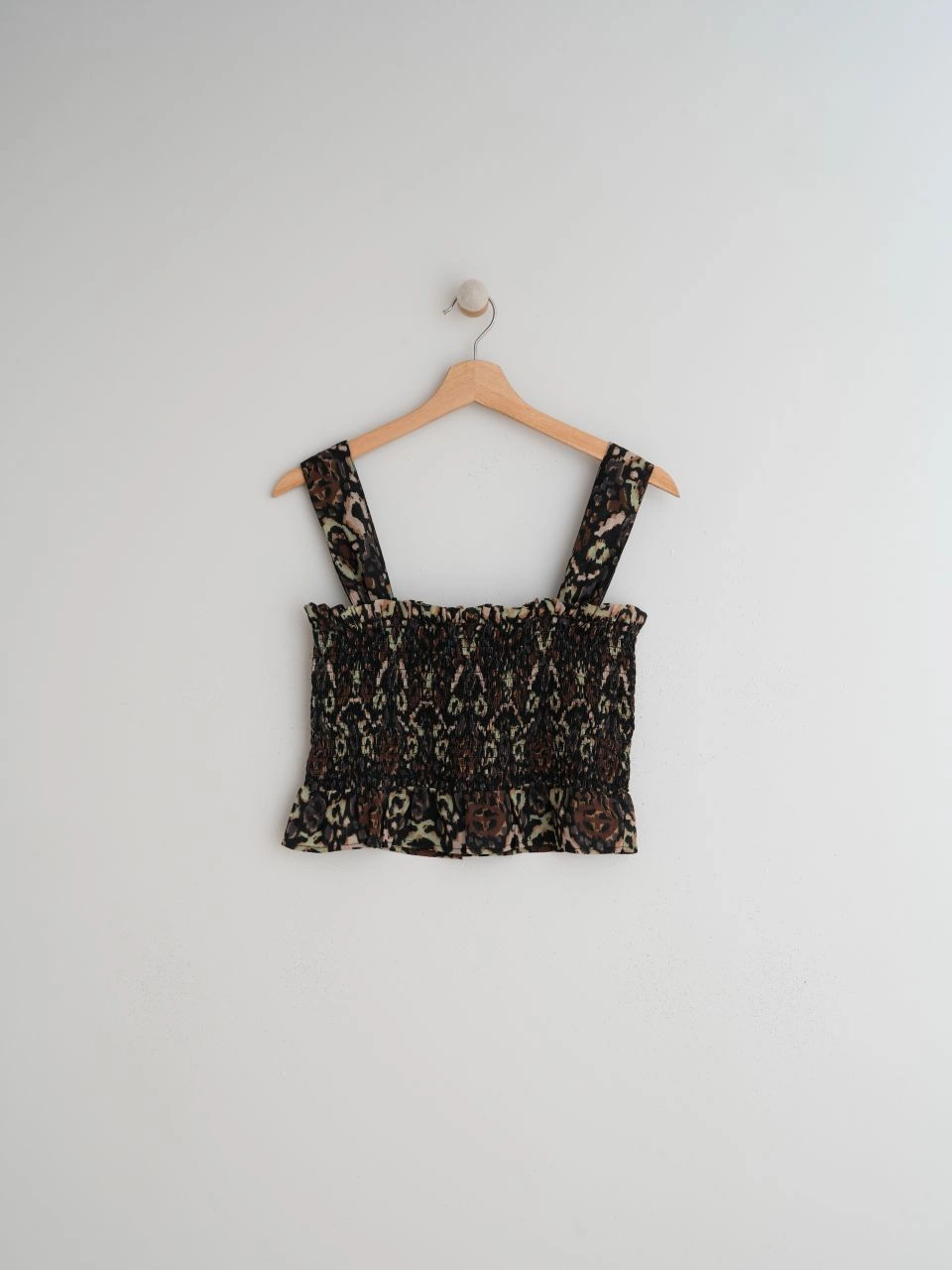 indi&amp;cold - ELASTIC CROP TOP WITH ETHNIC PRINT IN VISCOSE COTTON VOILE - Negro 6