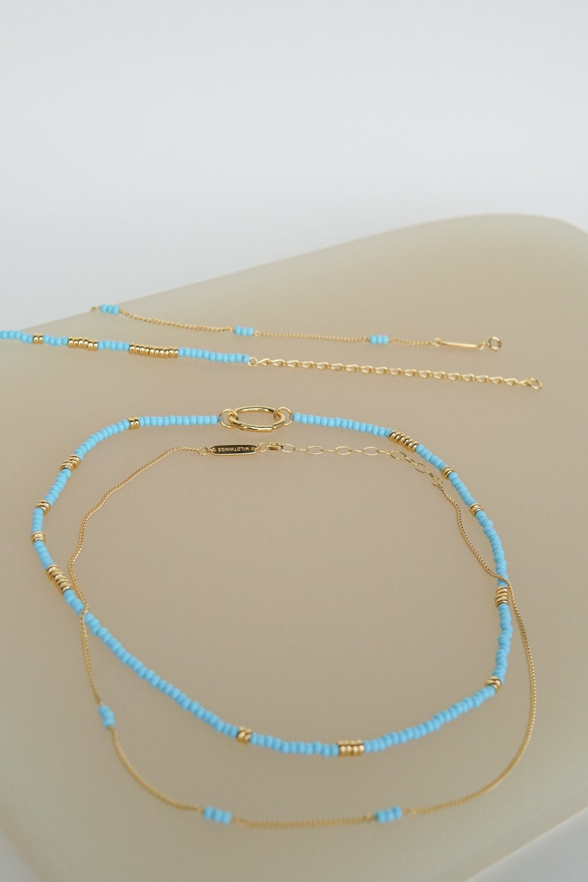 wildthings collectables - Think twice chain bracelet blue gold plated 3