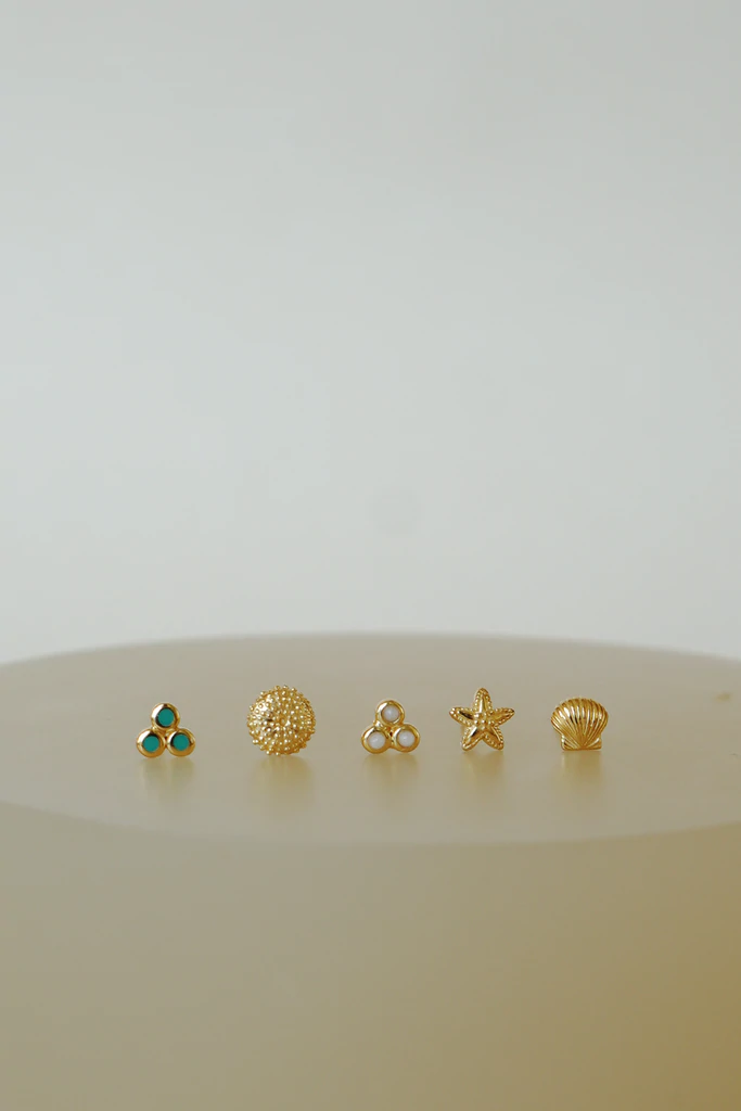 wildthings collectables - Triple mediterranean stud earring gold plated 4