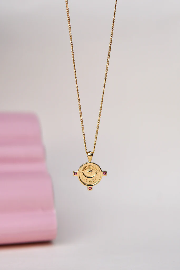 wildthings collectables - Moon coin necklace gold plated 3