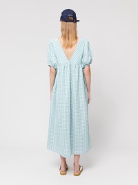 Bobo Choses - VICHY V-NECK DRESS - Turquoise 2