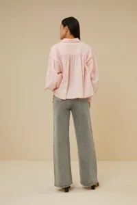 by-bar amsterdam - sarah short chambray blouse - light pink 5
