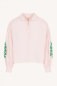 by-bar amsterdam - sarah short chambray blouse - light pink 6
