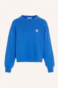 by-bar amsterdam - bibi short logo sweater - queens blue 5