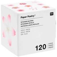 RICO Design - Paper Poetry Sticker Kirschblüten 5cm 120 Stück auf der Rolle Hot Foil 4