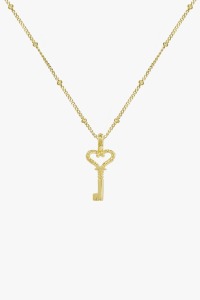 wildthings collectables - Hammered key necklace gold plated